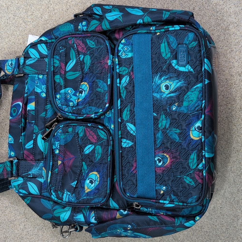 Lug Mini Puddle Jumper convertible Crossbody/Tote/Backpack. Peacock Teal - Picture 2 of 12